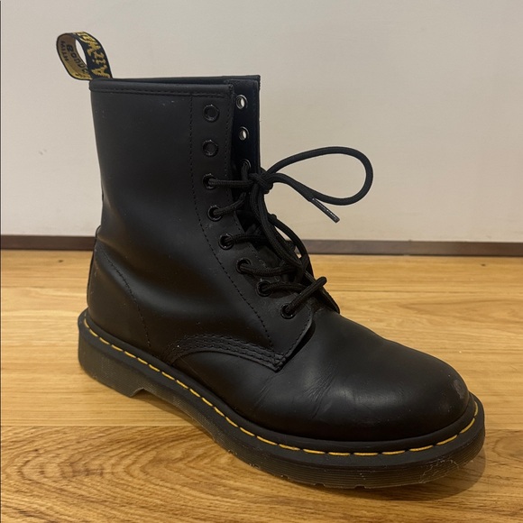 Dr. Martens Black Boots with Yellow Accents - Picture 2 of 13